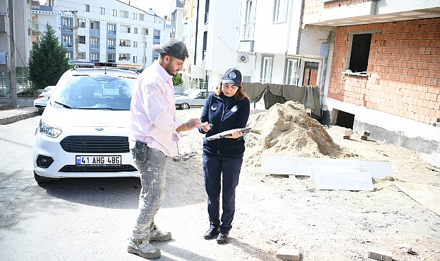 Zabıta ekiplerden inşaatlarda kum denetimi
